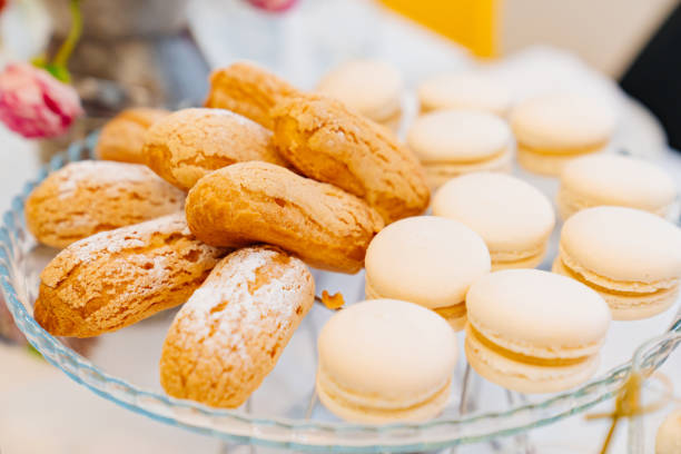 istock a plate of macarons cakes and ladies' fingers biscuits. 1482533864
