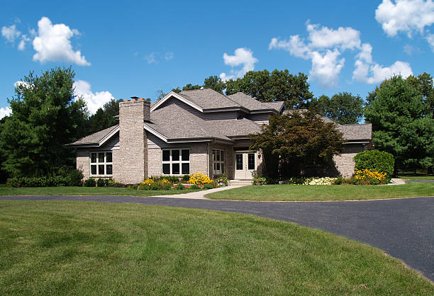istock Single Family Brick Contemporary Home 148253500