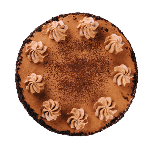 top view of round baked chocolate cake