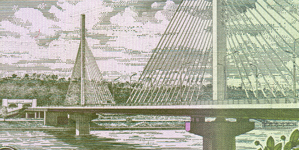 Clear Stream Bridge Pattern Design on Banknote