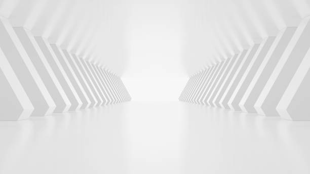istock 3d render of abstract white futuristic tunnel architecture. 1482537759