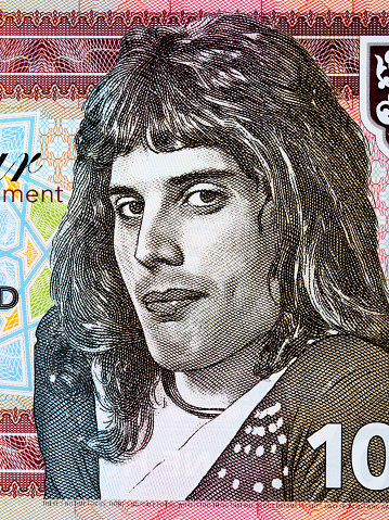 Freddie Mercury a portrait from Zanzibar money