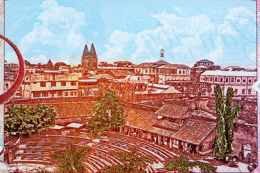 View of Zanzibar city from money - rupees