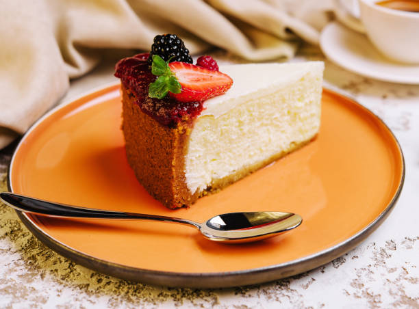 istock Piece of cheesecake and coffee cup 1482540441