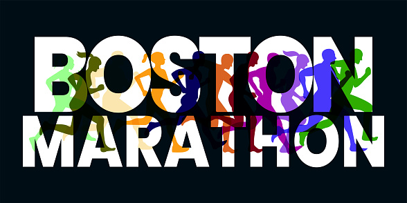 Boston Marathon sporting Event Patriots Day Banner Vector Illustration.