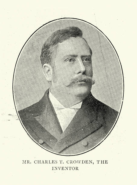 Vintage illustration after a photograph of Charles Thomas Crowden a Victorian British an early automotive designer, engineer and inventor, 1890s, 19th Century