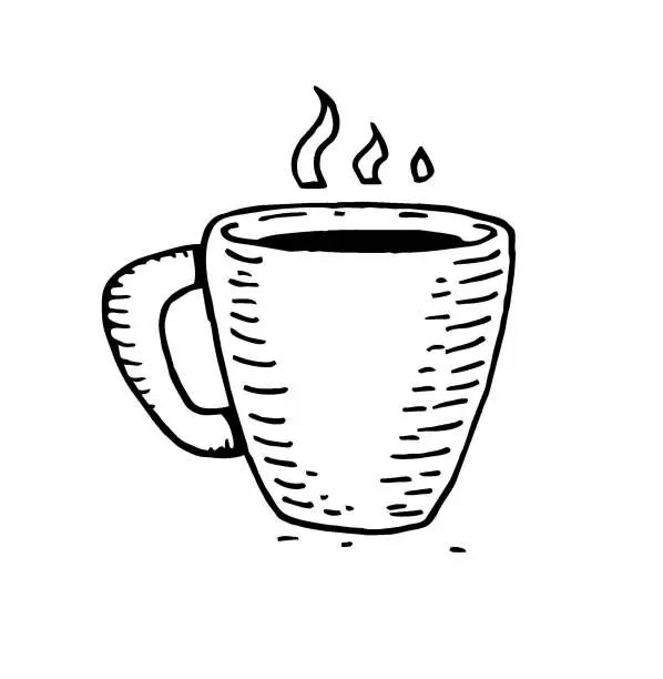 Vector illustration of hand drawn coffee cup