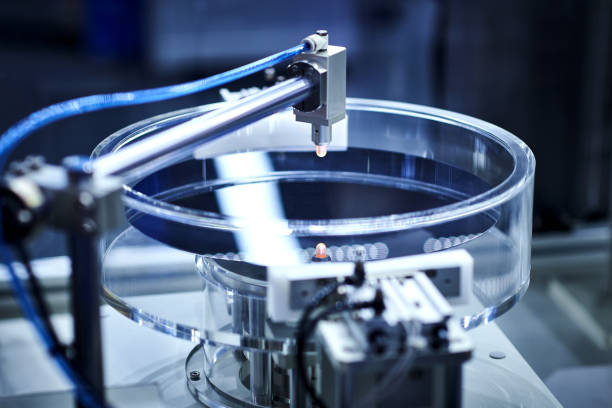 istock Computer Wafer is Examining at Production Line 1482546188