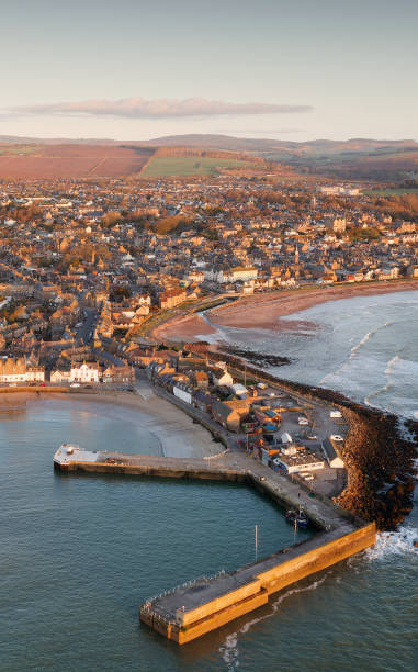 istock Stonehaven harbour and town at sunrise during the summer 1482551891