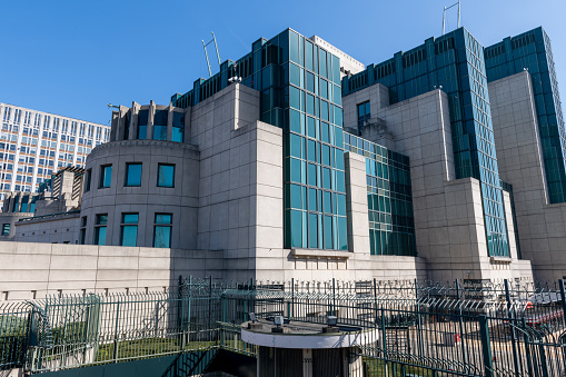London. UK- 03.29.2021. A street view of the headquarter of the British intelligence security service MI6.