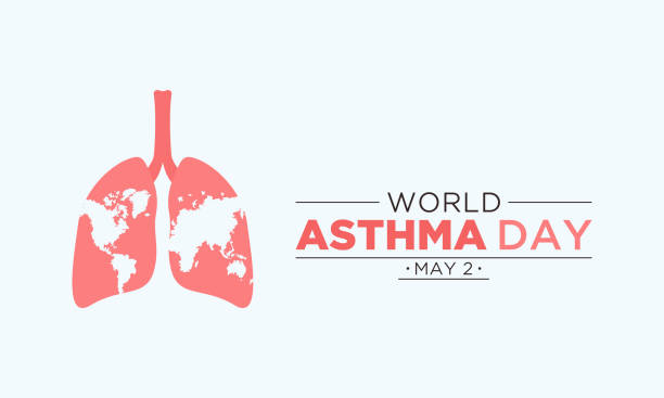 World asthma day. Vector illustration of world asthma day awareness poster with healthy lungs and inhaler. World asthma day. Vector illustration of world asthma day awareness poster with healthy lungs and inhaler. hed stock illustrations