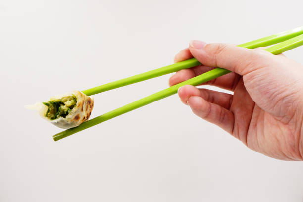 Pan-fried leek and pork dumplings