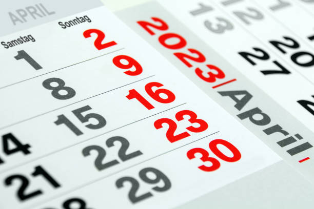 istock German calendar April 2023 close up 1482557067