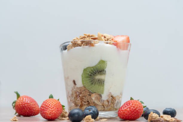 istock Homemade baked granola berry fruit yogurt 1482559392