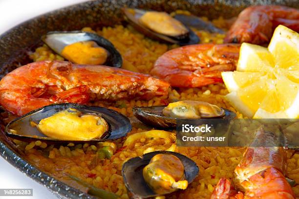 Paella Stock Photo - Download Image Now - Comunidad Autonoma de Valencia, Crustacean, Food