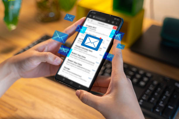 istock business contact and communication, email icon, email marketing concept, send e-mail or newsletter, online working internet network. 1482566065