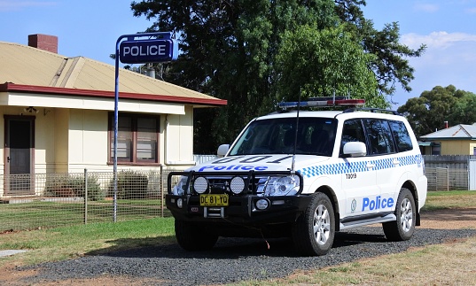 Tooraweenah, Nsw - Mar 04 2023:New South Wales Police Force 4WD vehicle.NSW Police Force operate 21,455 employees, 432 police stations, 3,300 vehicles, 52 boats, 9 aircraft and budget of 5 billion AUD