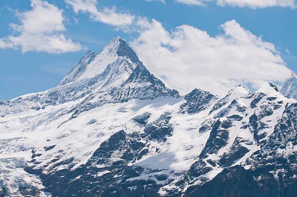 el pico de la montaña en los alpes suizos - european alps switzerland icecap ice sheet fotografías e imágenes de stock