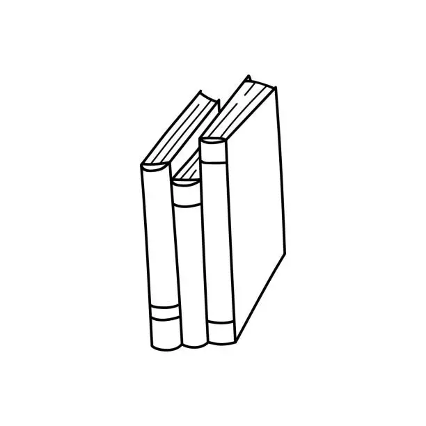 Vector illustration of Hand drawn book vector illustration.