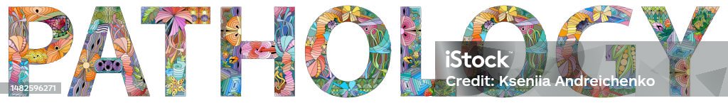 Patho Lettering Word Pathology Vector Zentangle Object For Decoration Stock ...