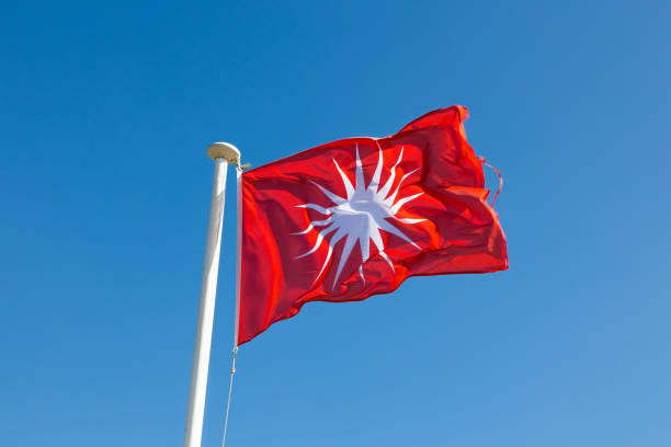 istock Baux-de-Provence flag flying in the wind 1482601007
