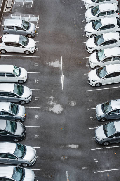 istock Aerial view of a car park 1482605346
