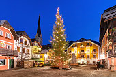 Christmas Market Square of Hallstatt, Austria