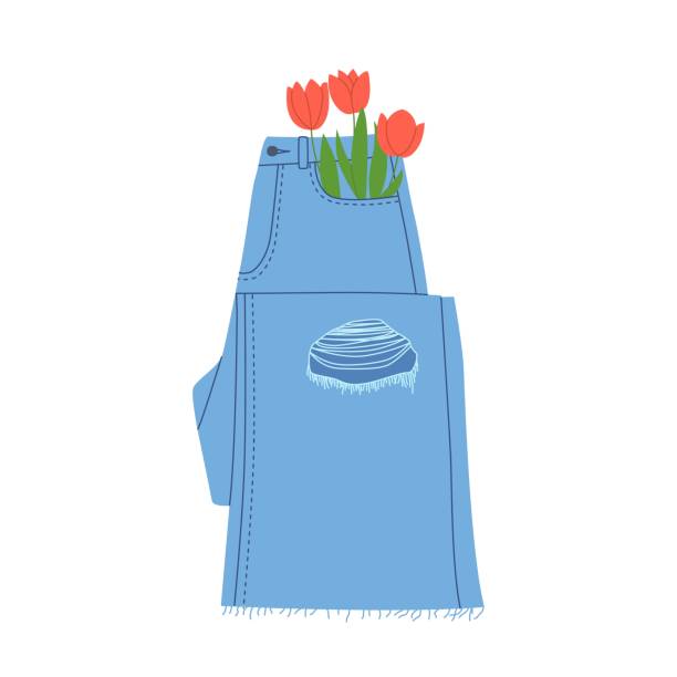 チューリップとジーンズ (2) - wearing flowers illustrations点のイラスト素材／クリップアート素材／マンガ素材／アイコン素材