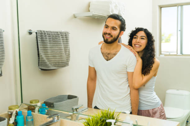 istock Loving couple doing their morning routine together 1482611897