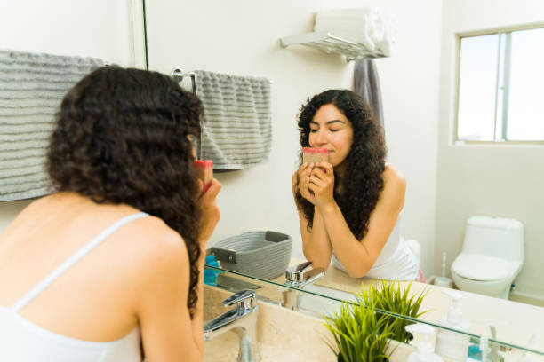 istock Gorgeous woman using organic vegan soap 1482611911