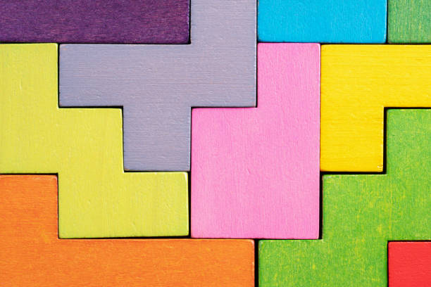 istock Abstract Background. Background with different colorful shapes wooden blocks 1482611929