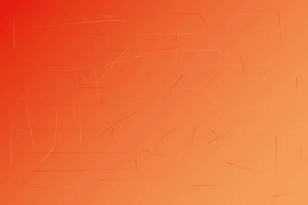 Vector illustration of Abstract orange gradient background with lines