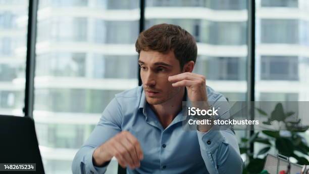 Manager Confuse Stressed Man Manager Confused By Mistake In Documents Looking Papers ...