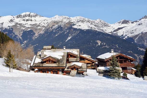 istock Courchevel ski resort  with it’s beautiful chalets in winter. 1482615411