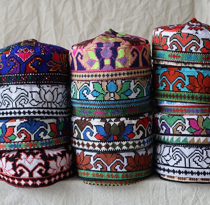 Hats at a market in Osh, Kyrgyzstan