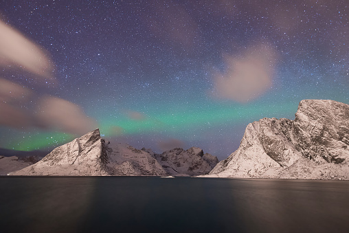 Northen Light at Reine - lofoten island - Norway