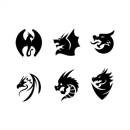 Dragon, year of the dragon, zodiac, dragon icons set of 6
