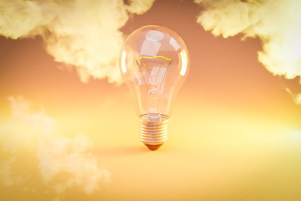istock retro style lightbulb with glowing filament standing on infinite colorful background; creativity design concept; 3D Illustration 1482624015