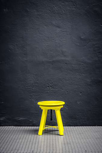 the yellow stool! copy text.
