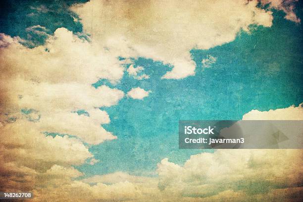 Retro Image Of Cloudy Sky Stock Photo - Download Image Now - Old-fashioned, Retro Style, Sky Only