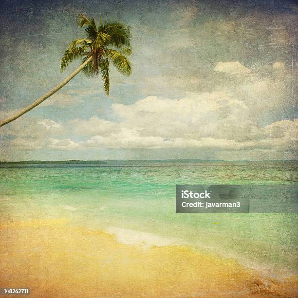 Grunge Image Of Tropical Beach Stock Photo - Download Image Now - Ancient, Antique, Backgrounds