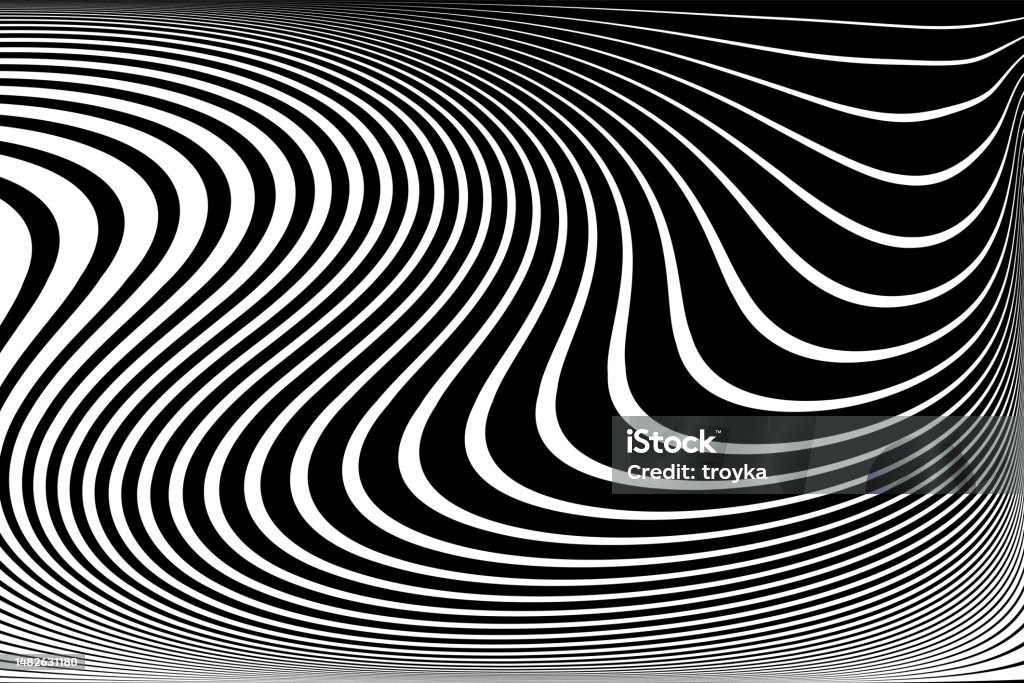 Movement Line Pattern Wavy Lines Pattern With 3d Illusion And Twisting Movement Effect Stock ...