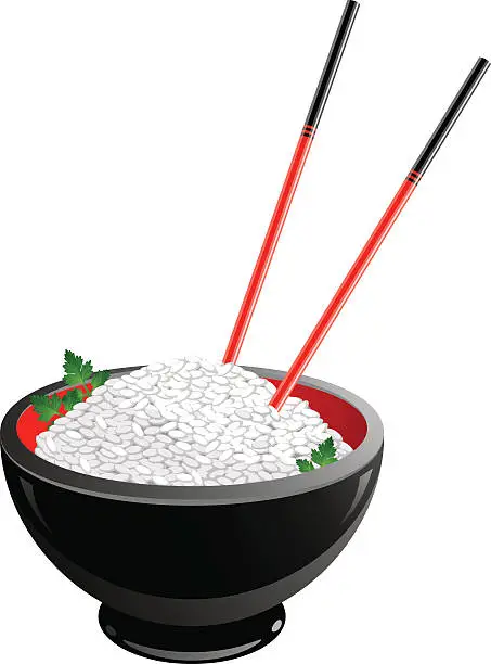 Vector illustration of Rice bowl