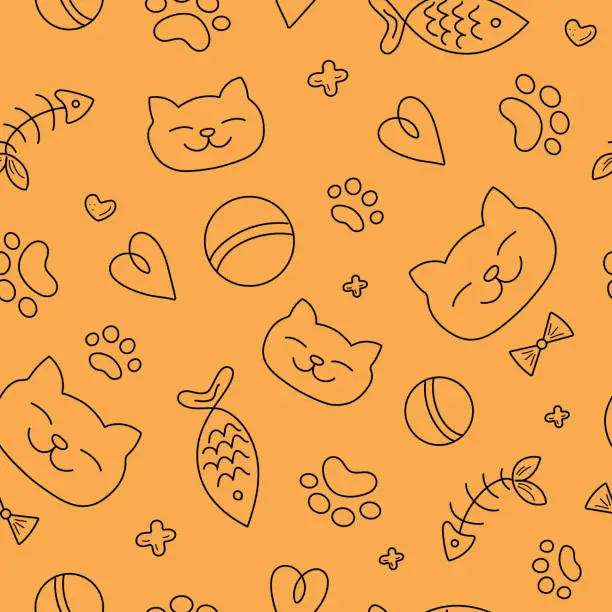 Vector illustration of Pattern animal food.