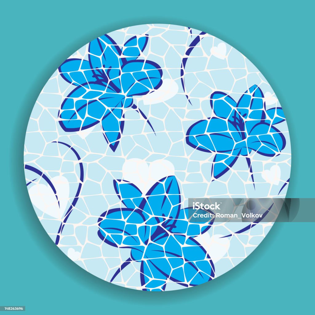 BLU MOSAICO fiori - arte vettoriale royalty-free di Blu