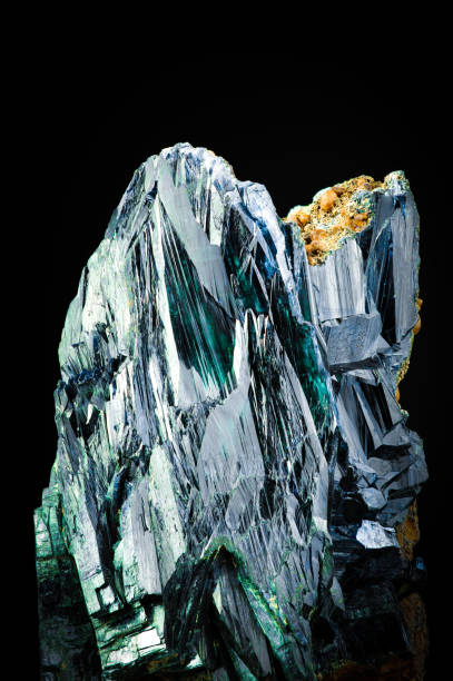 istock Vivianite isolated on black blackground 1482637847