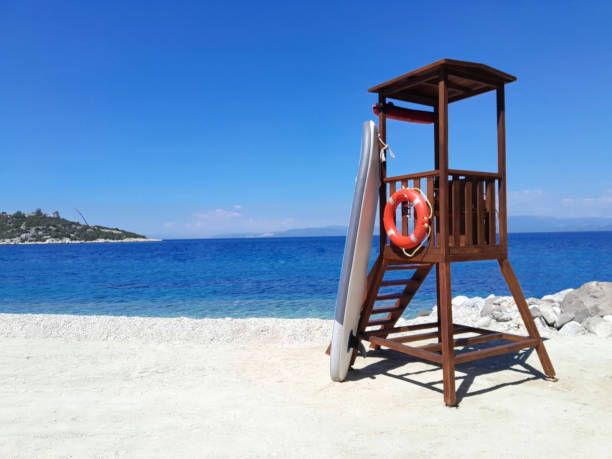 lifeguard tower by the sea
