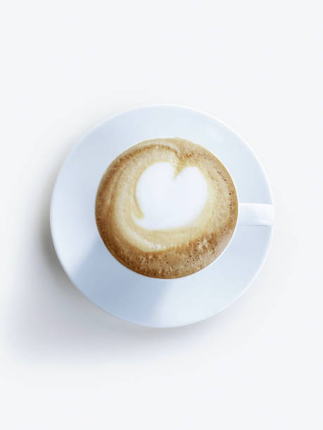 istock a sparkling cappuccino with a heart shape on it. on a white background. 1482639743