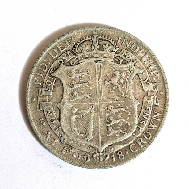 istock Silver Half Crown Coin Close Up on White Bckground King George V 1918 1482640689