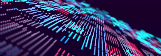 istock Abstract digital background. Big data stream. The concept of science, technology, business, space. 3d rendering 1482642177